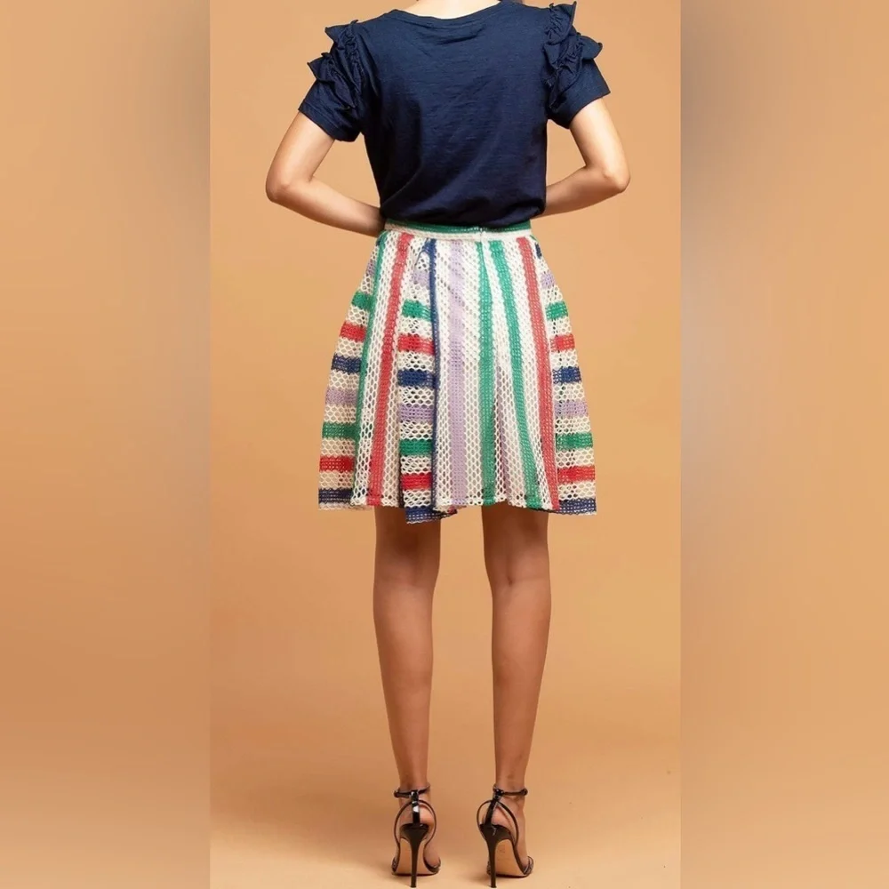NWT Eva Franco Tuxedo Multicolored Mini Skirt Size 8